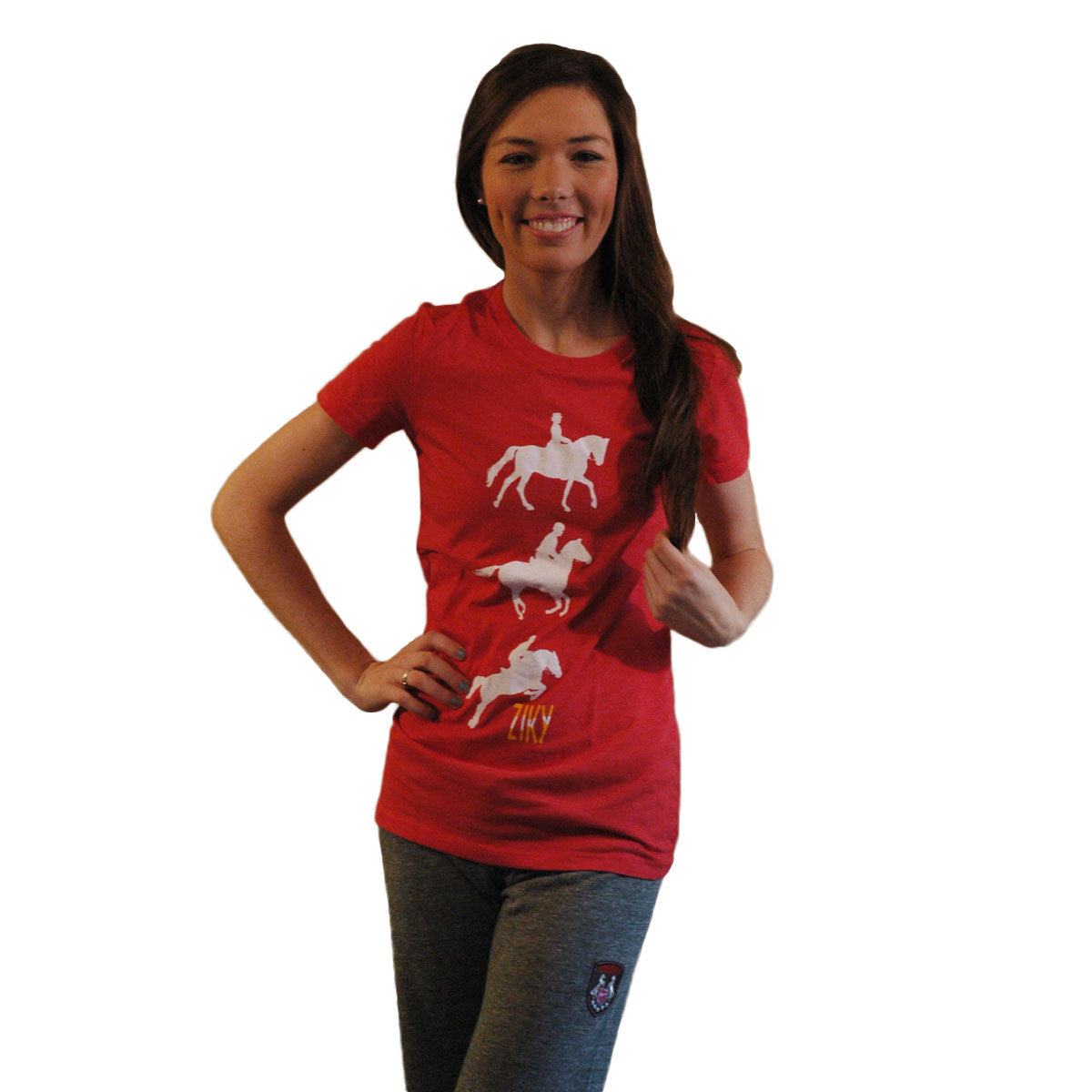 Red horse t-shirt for eventing