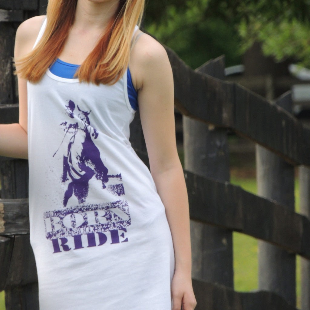 Racerback tank dress with horse print