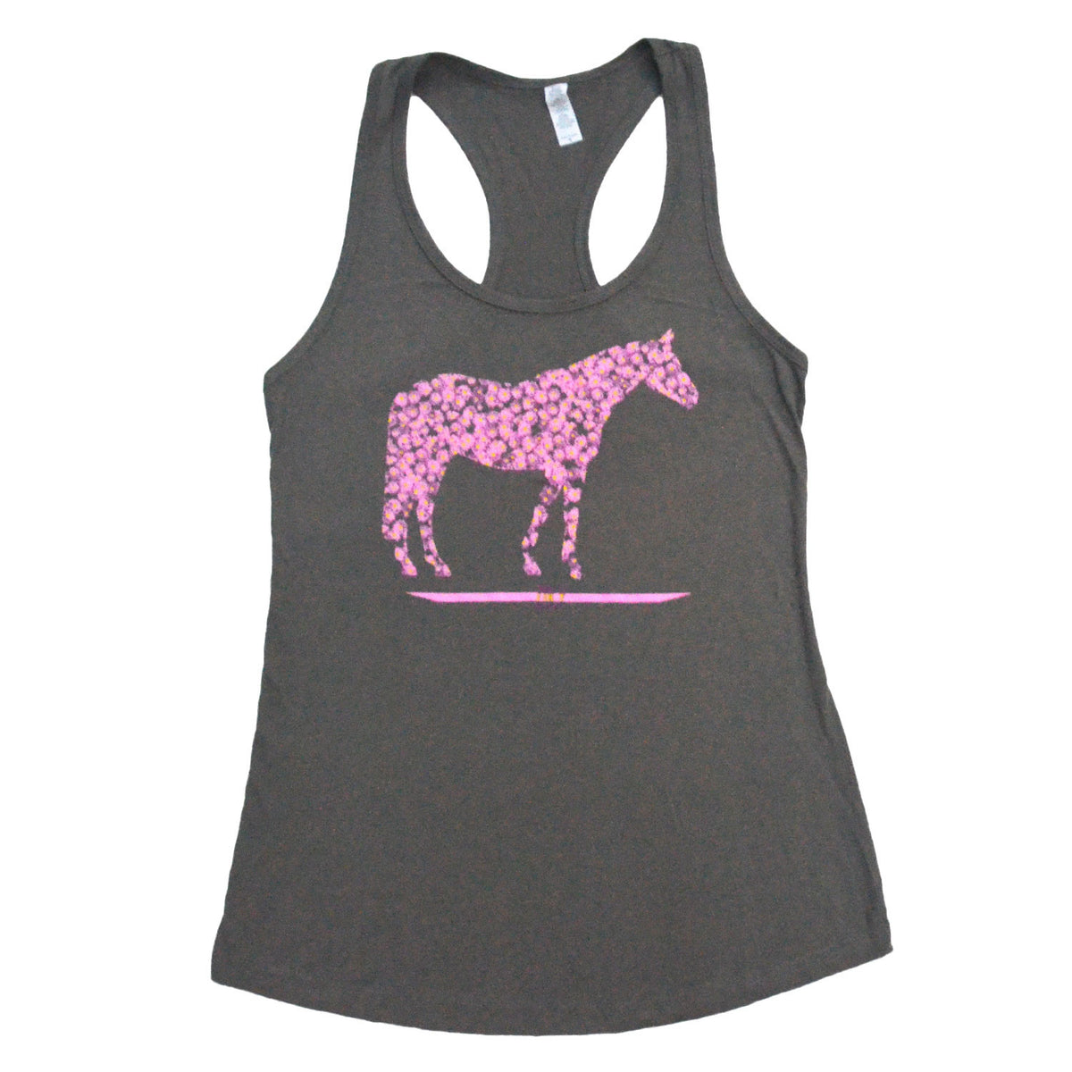 Olive tank top with horse silhouette