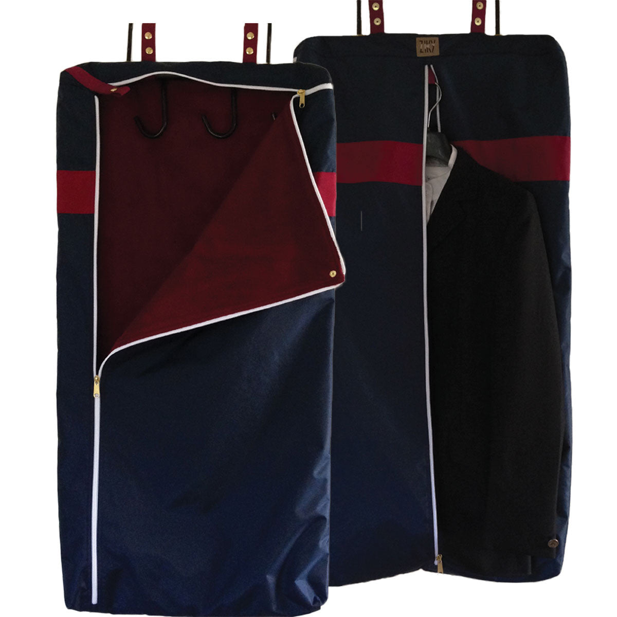 Navy garment bridle bag combination
