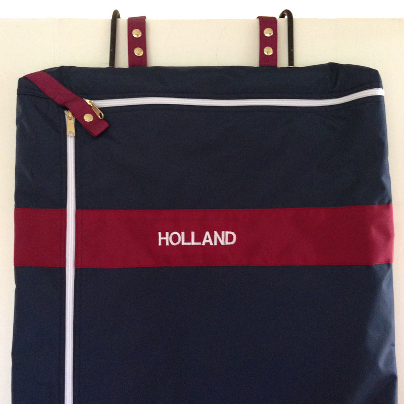 Embroidered garment, bag bridle bag