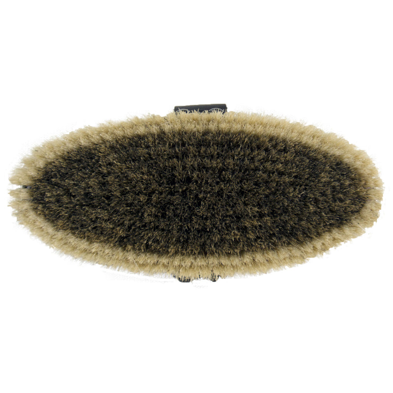 Horse grooming brush with natural fibers