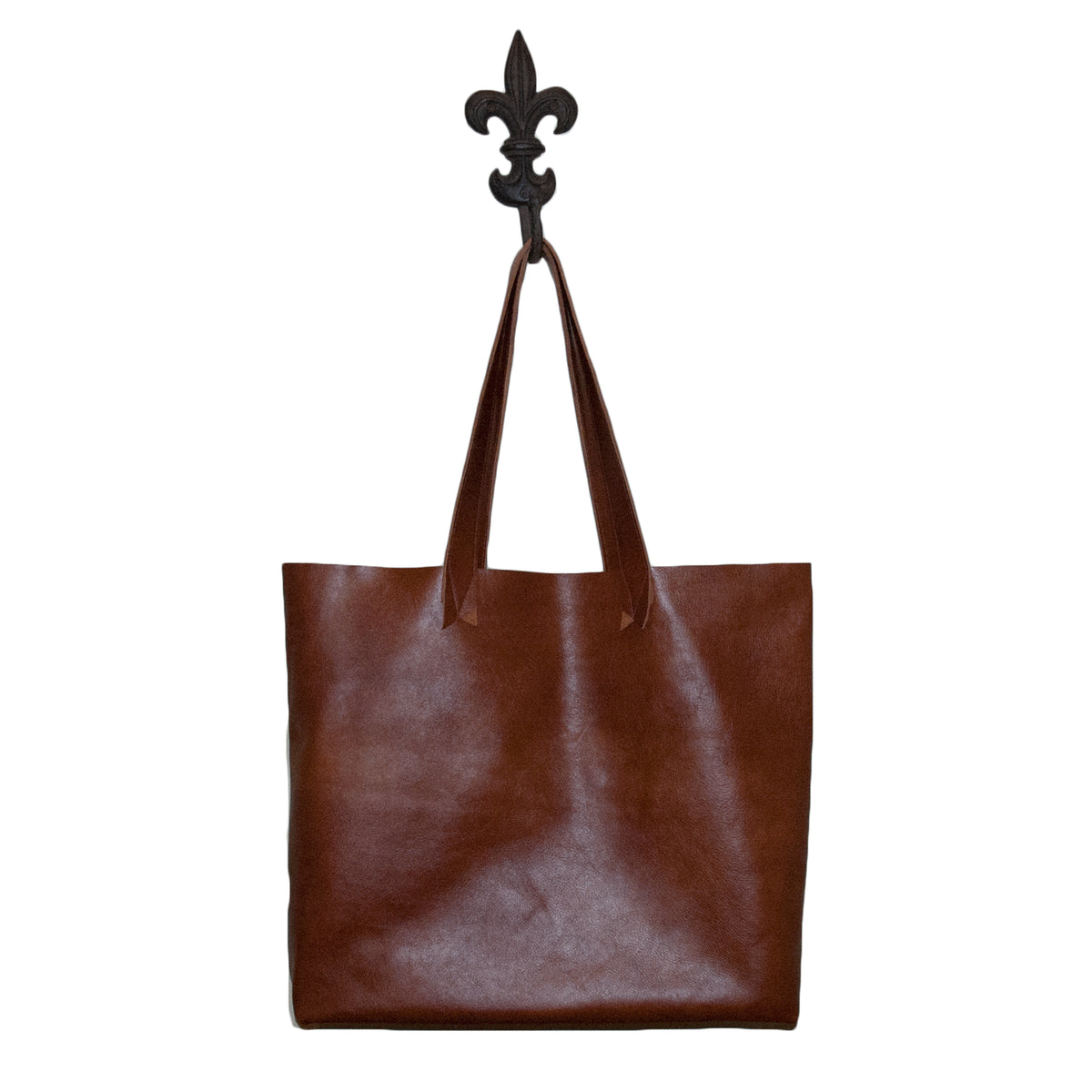 Hand made leather tote bag