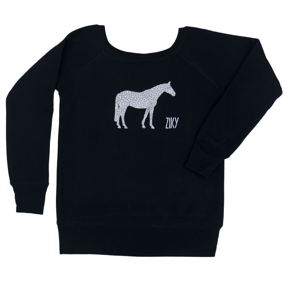 Scoop neck horse sweater
