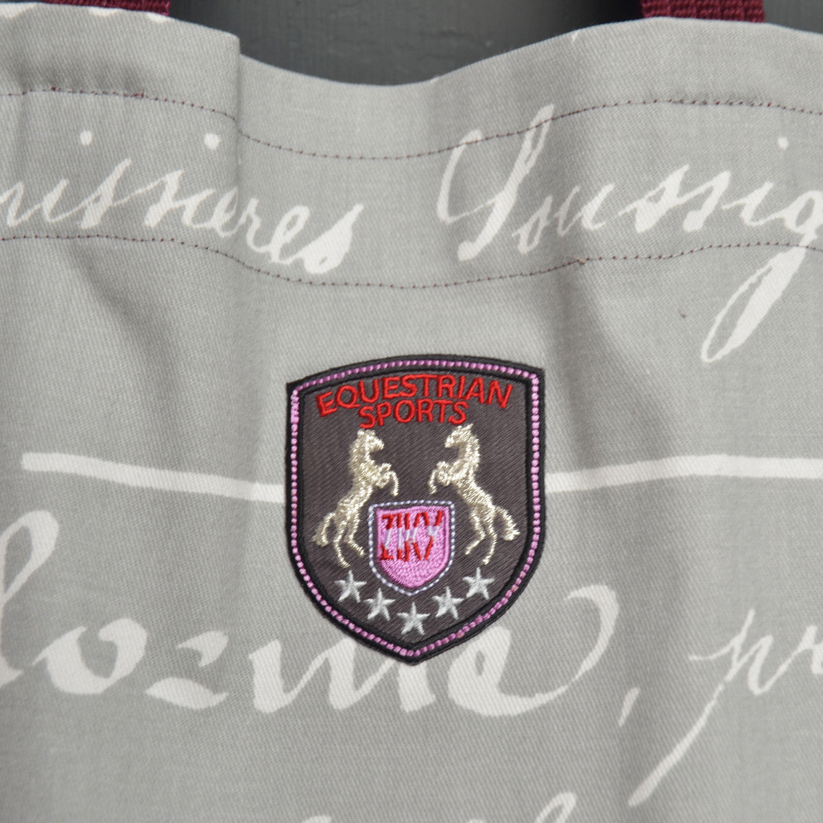 Equestrian crest shopping bag