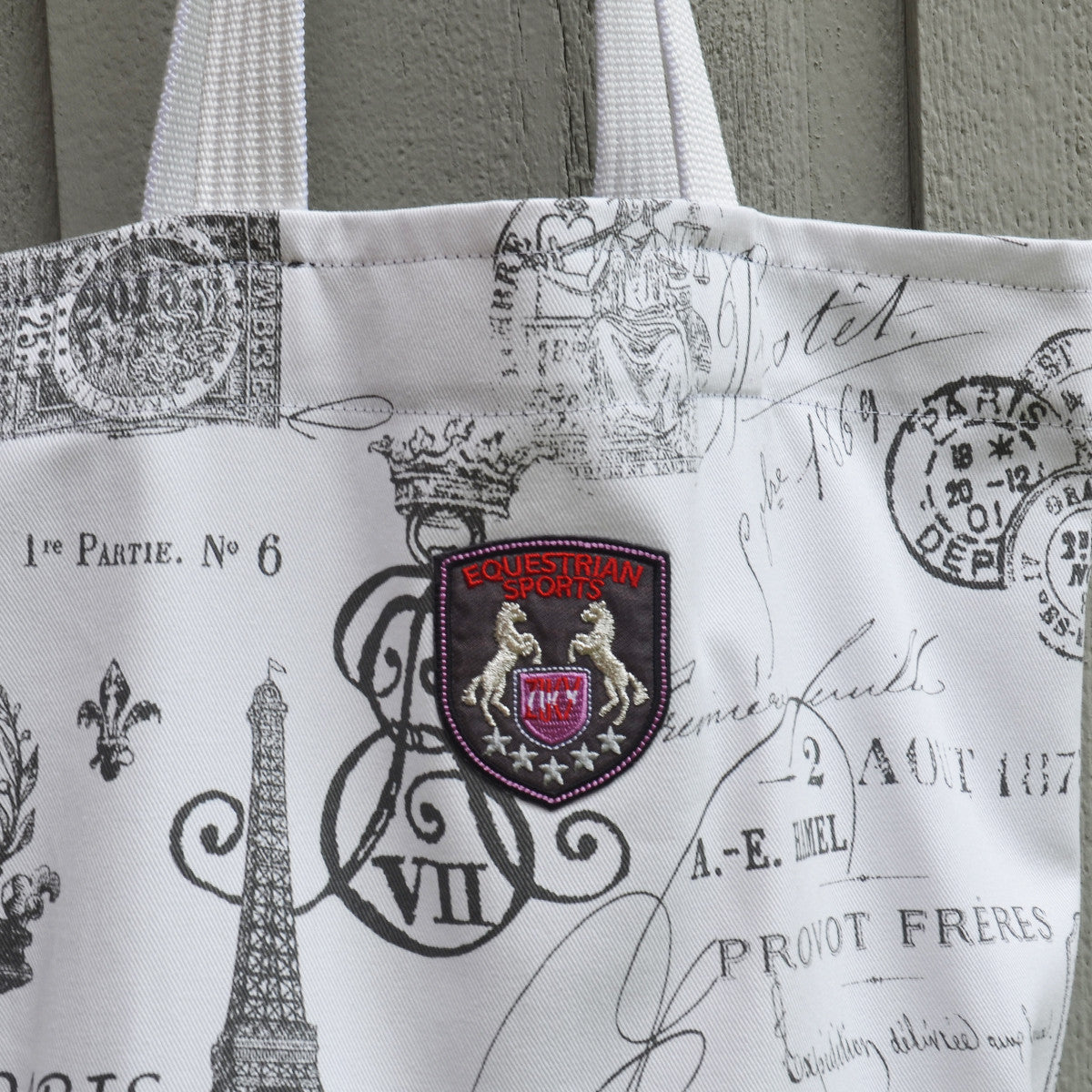Paris fabric shopping bag