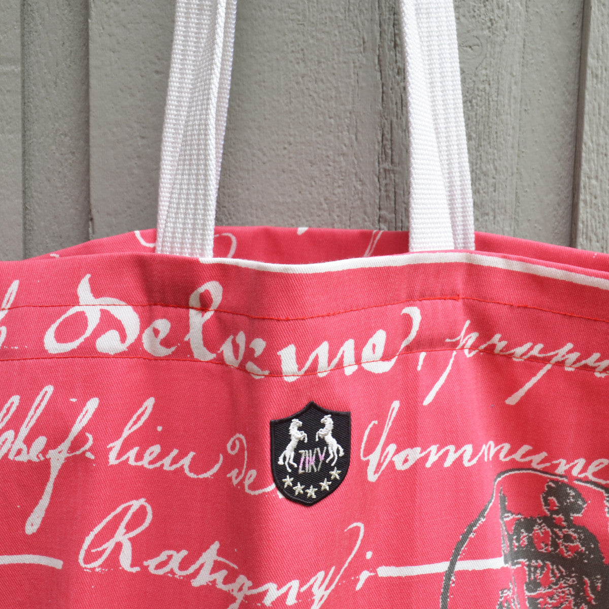 Horse crest shopping tote