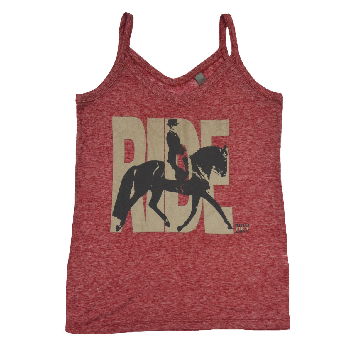 Red dressage "Ride" tank top